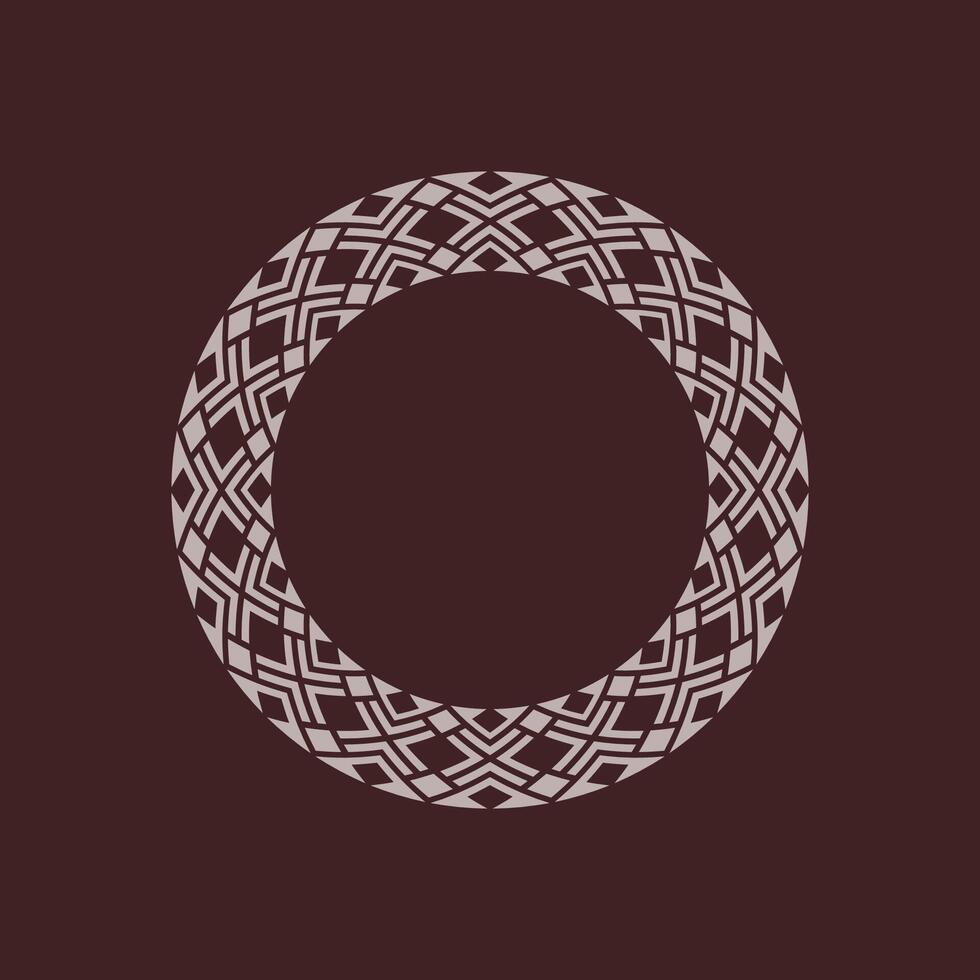 modern Zier Kreis Rahmen Rand dekorativ Muster vektor