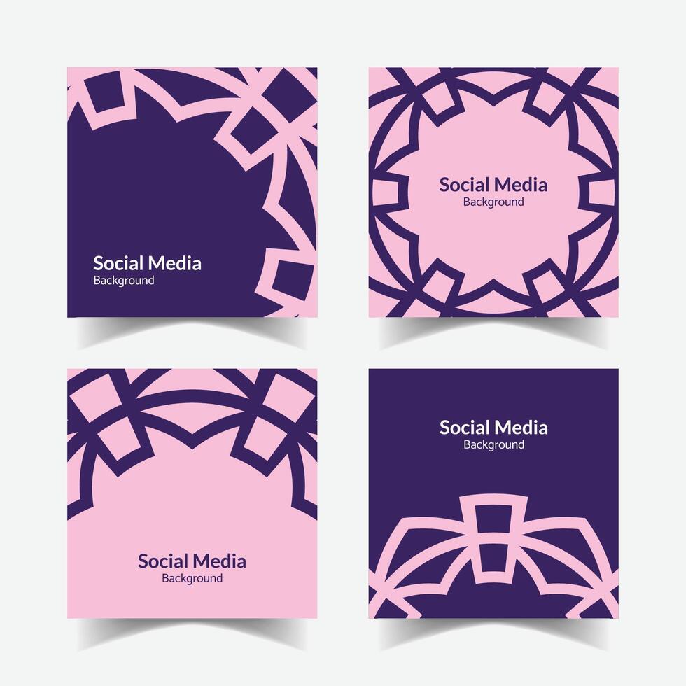 elegant Zier dekorativ Muster Platz Hintergrund Sozial Medien Design Vorlage vektor
