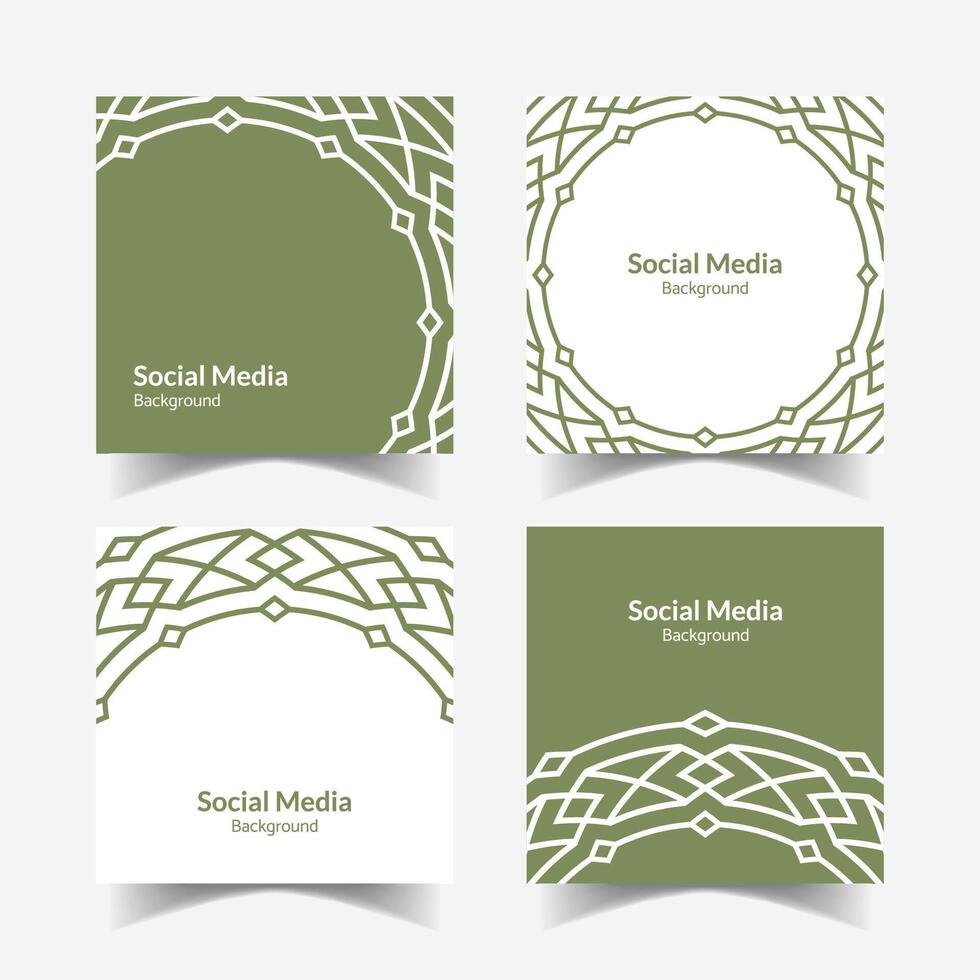 elegant Zier dekorativ Muster Platz Hintergrund Sozial Medien Design Vorlage vektor