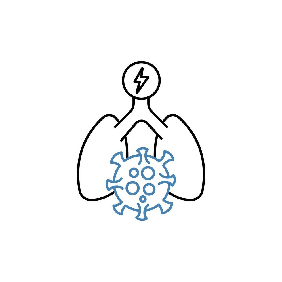 lunginflammation begrepp linje ikon. enkel element illustration. lunginflammation begrepp översikt symbol design. vektor