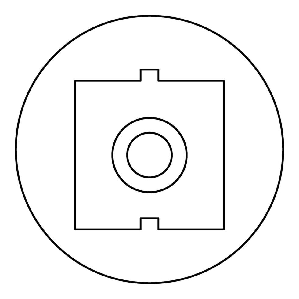 Optik Verbinder Hafen Ballaststoff Kabel Laser- Strahl Symbol im Kreis runden schwarz Farbe Vektor Illustration Bild Gliederung Kontur Linie dünn Stil