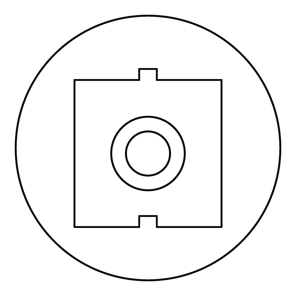 optisk kontakt hamn fiber kabel- laser stråle ikon i cirkel runda svart Färg vektor illustration bild översikt kontur linje tunn stil