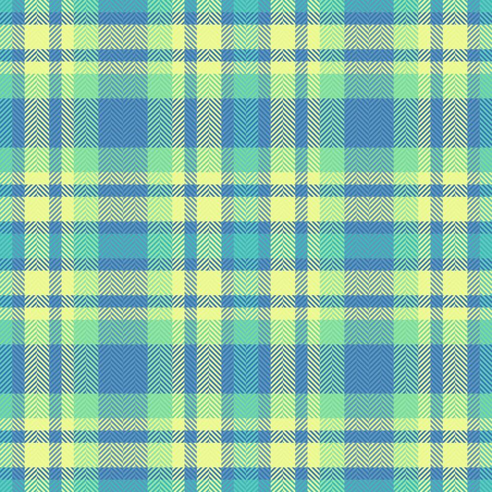 Einfachheit Muster Textil- nahtlos, Neu York prüfen Plaid Hintergrund. Farbe Stoff Vektor Textur Tartan im cyan und Limette Farben.