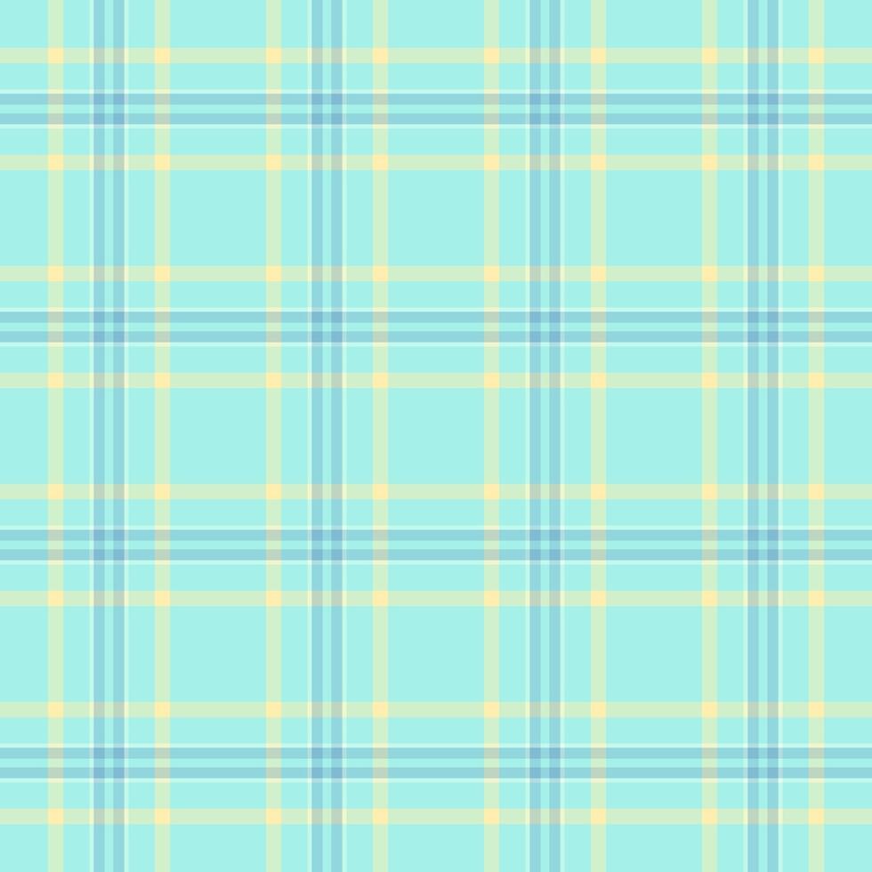 Rahmen nahtlos Tartan Vektor, Kurve Textil- Stoff Plaid. Mode prüfen Hintergrund Textur Muster im Licht und blaugrün Farben. vektor