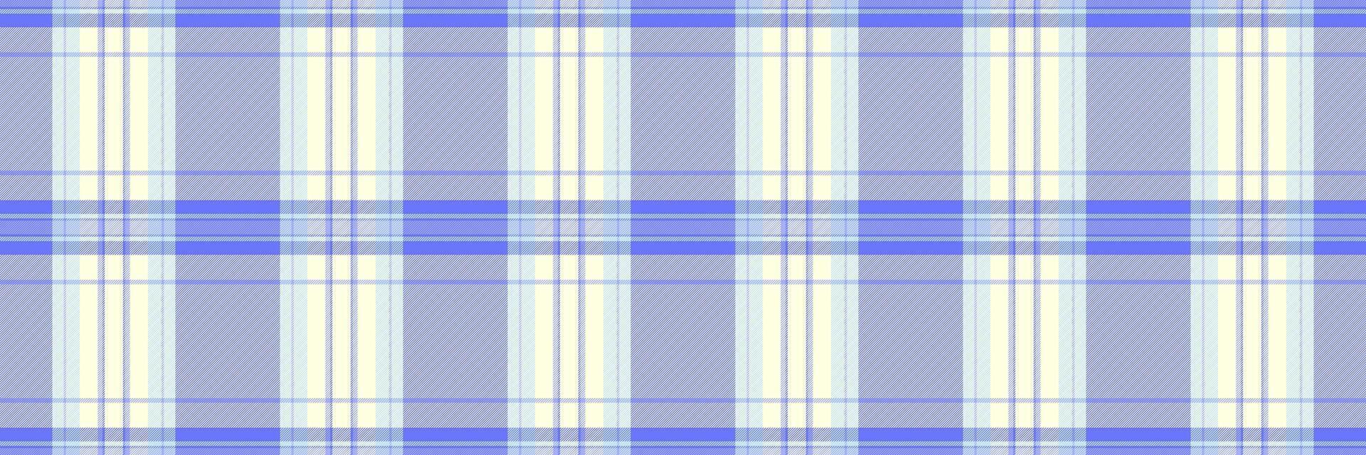 Poster Vektor prüfen nahtlos, Vorlage Stoff Hintergrund Plaid. amerikanisch Textil- Muster Tartan Textur im Blau und Licht Gelb Farben.