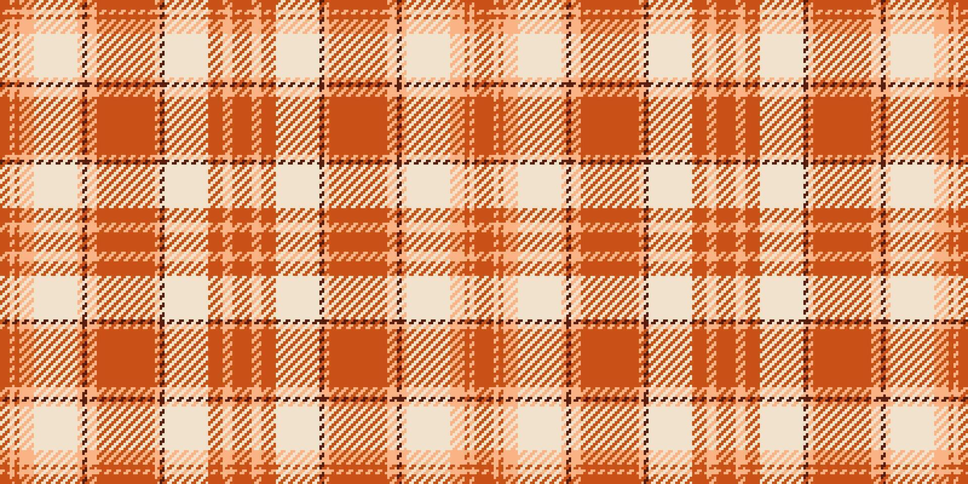 Herstellung Textur prüfen Textil, täglich Hintergrund Stoff Plaid. Kleidung nahtlos Tartan Vektor Muster im Orange und Licht Farben.