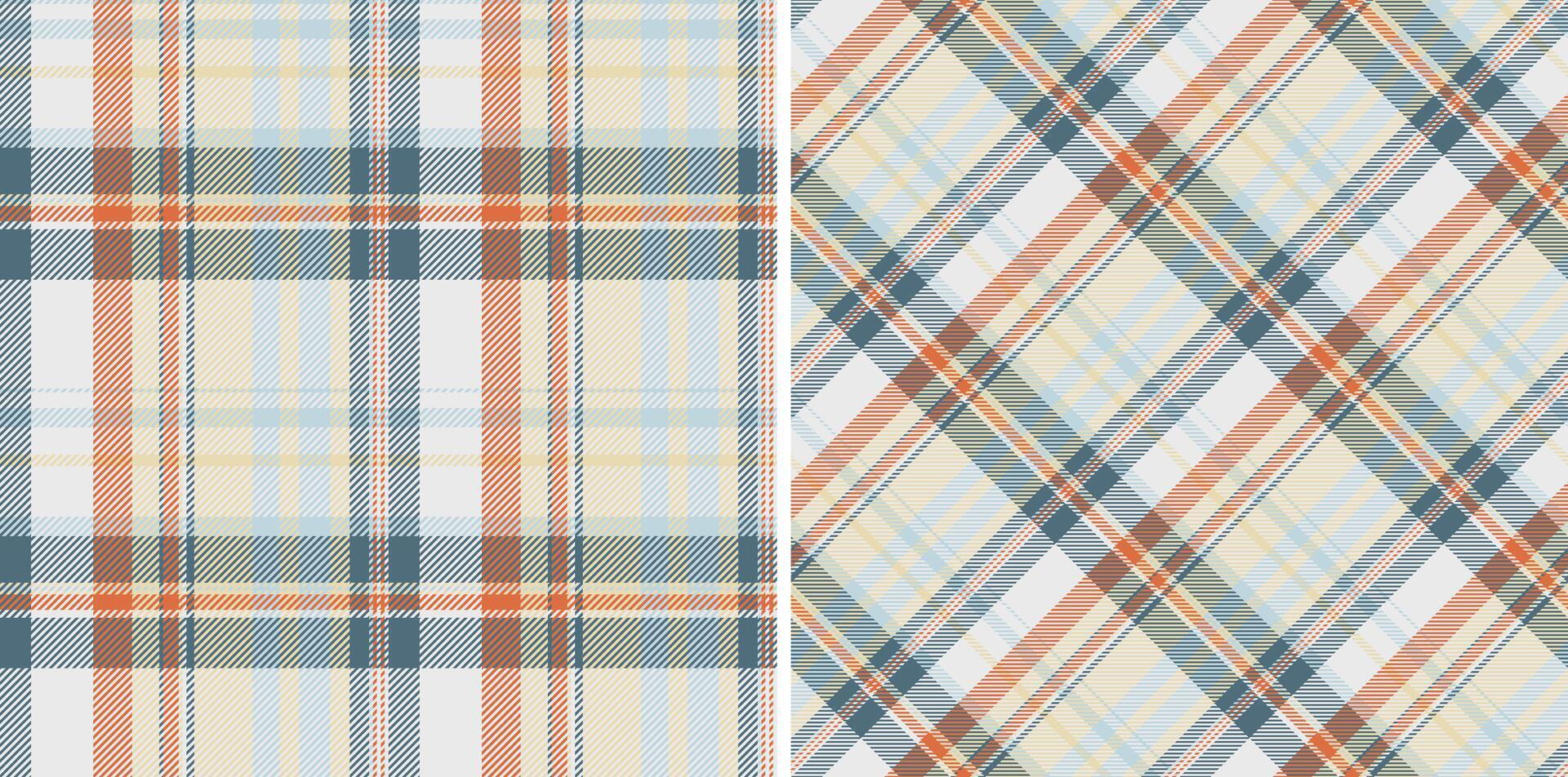 Hintergrund Tartan Stoff von Textil- prüfen Plaid mit ein Vektor nahtlos Textur Muster. einstellen im modisch Farben zum Wachstuch Tischdecke Entwürfe.