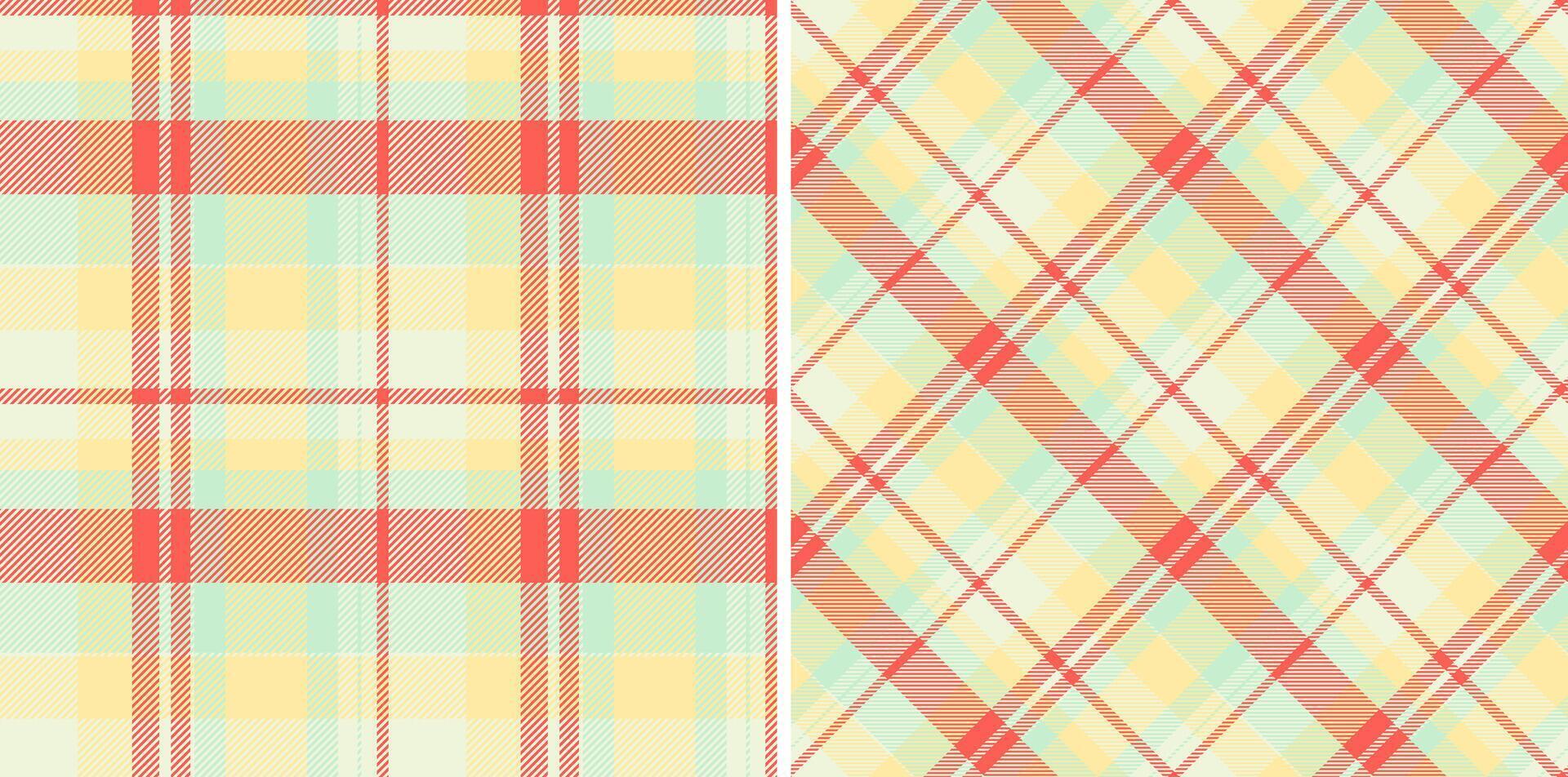 Hintergrund Muster Vektor von prüfen Textur nahtlos mit ein Plaid Stoff Tartan Textil.