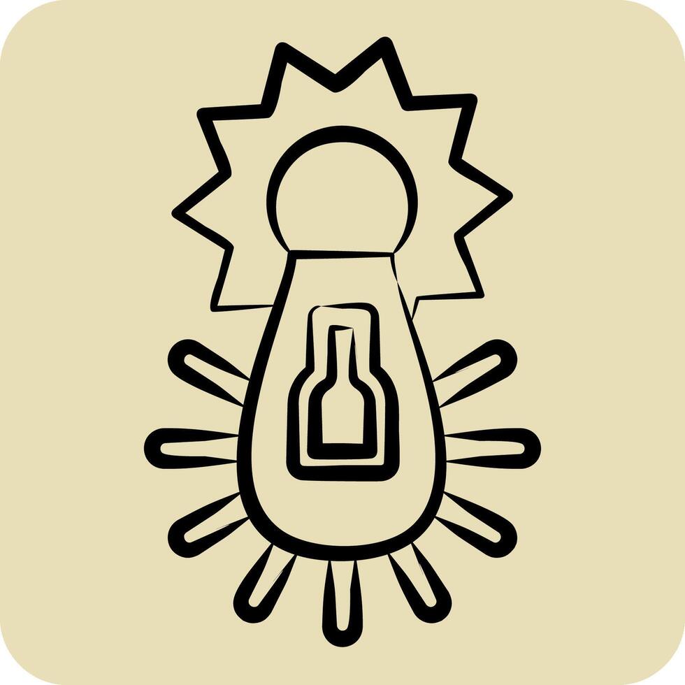 ikon sol- elektricitet. relaterad till sol- panel symbol. hand dragen stil. enkel design illustration. vektor