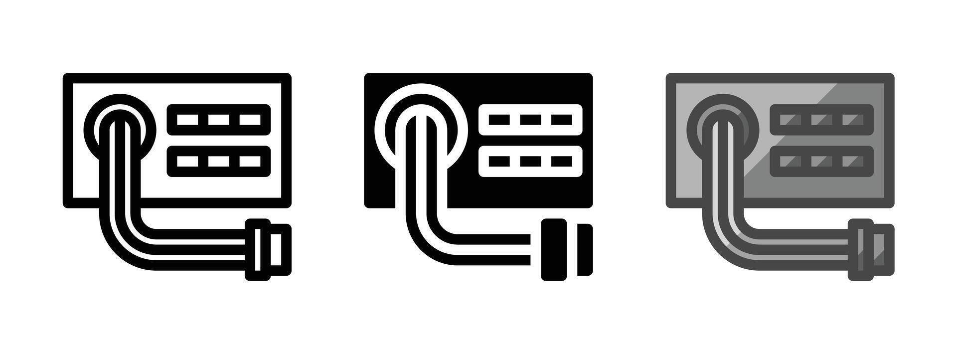 multipurpose semi modul- psu vektor ikon i översikt, glyf, fylld översikt stil