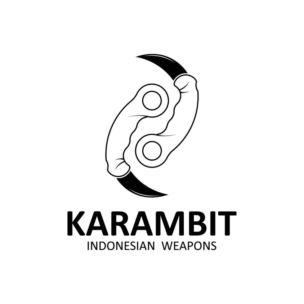 karambit kniv vektor logotyp, indonesiska traditionell vapen