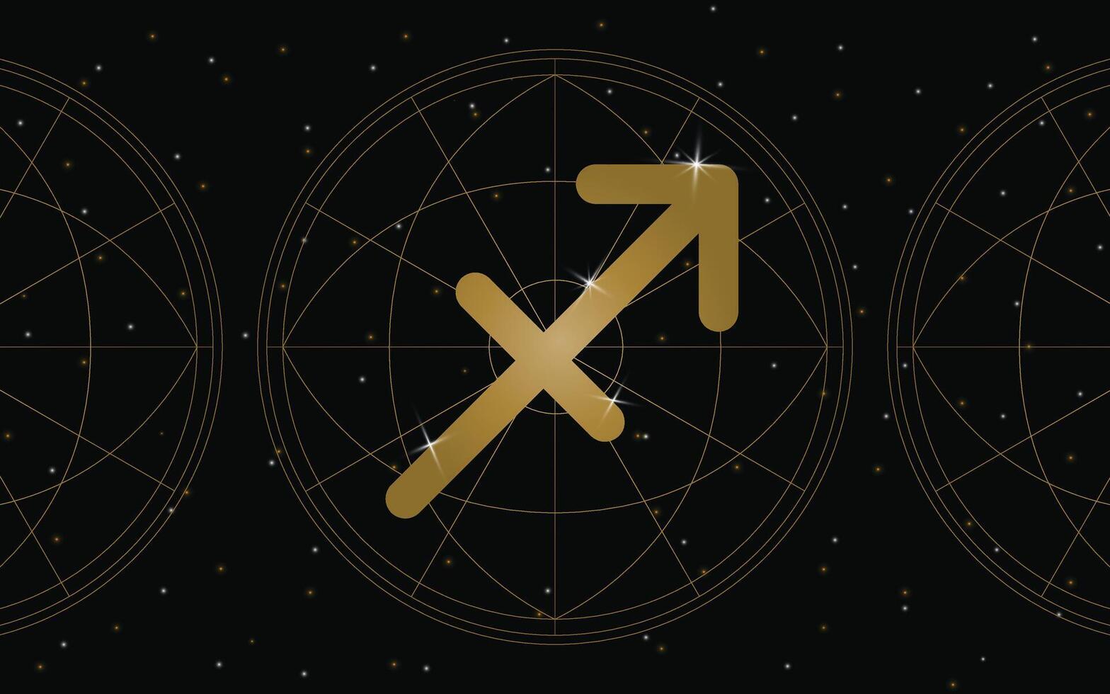sagittarius horoskop symbol, astrologi ikon, sagittarius är de nionde astro tecken. med stjärnor och galax bakgrund vektor