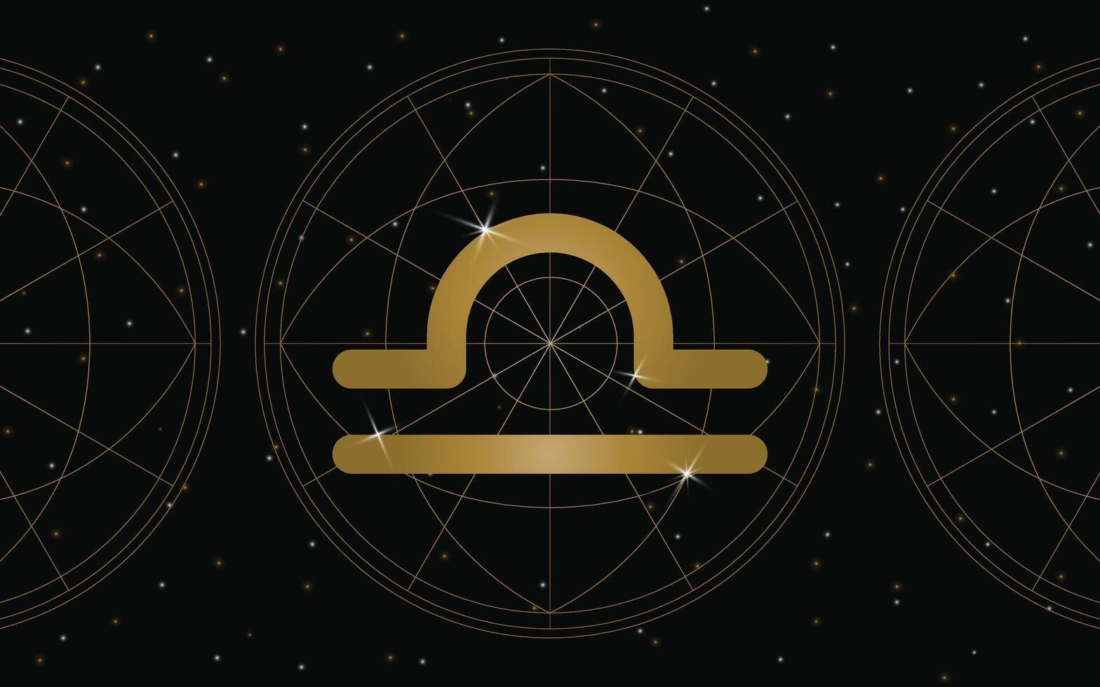 libra horoskop symbol, astrologi ikon, libra är de sjunde astro tecken i de zodiaken. med stjärnor och galax bakgrund vektor