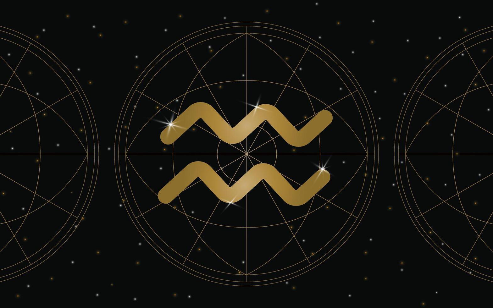 Wassermann Horoskop Symbol, Astrologie Symbol, Wassermann ist das elfte astrologisch Zeichen im das Tierkreis. mit Sterne und Galaxis Hintergrund vektor