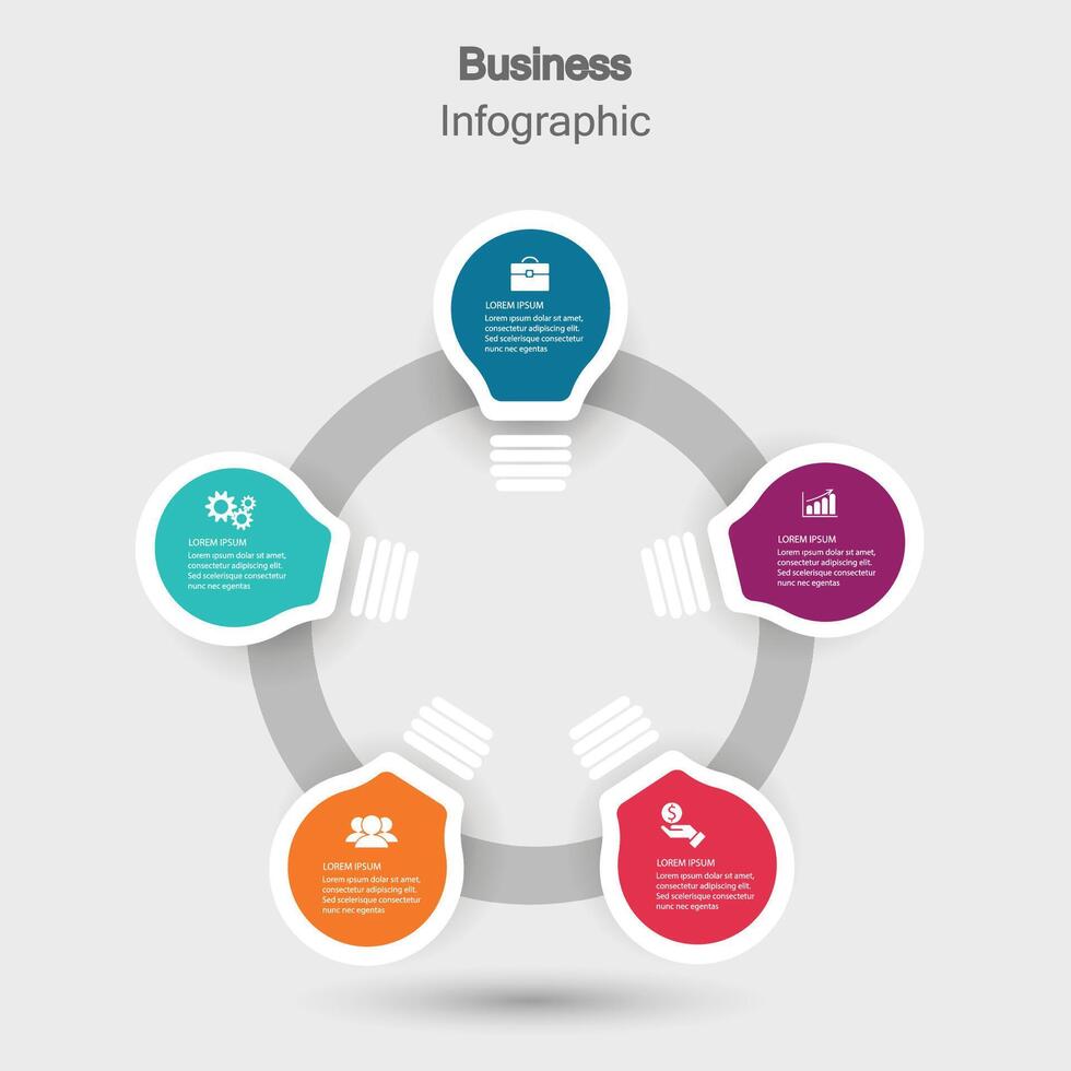 Infografik Vektor, Graph. Präsentation. Geschäft Konzepte, Teile, Schritte, Prozesse. Visualisierung von Infografik Daten. Anfang Vorlage. - - Vektor