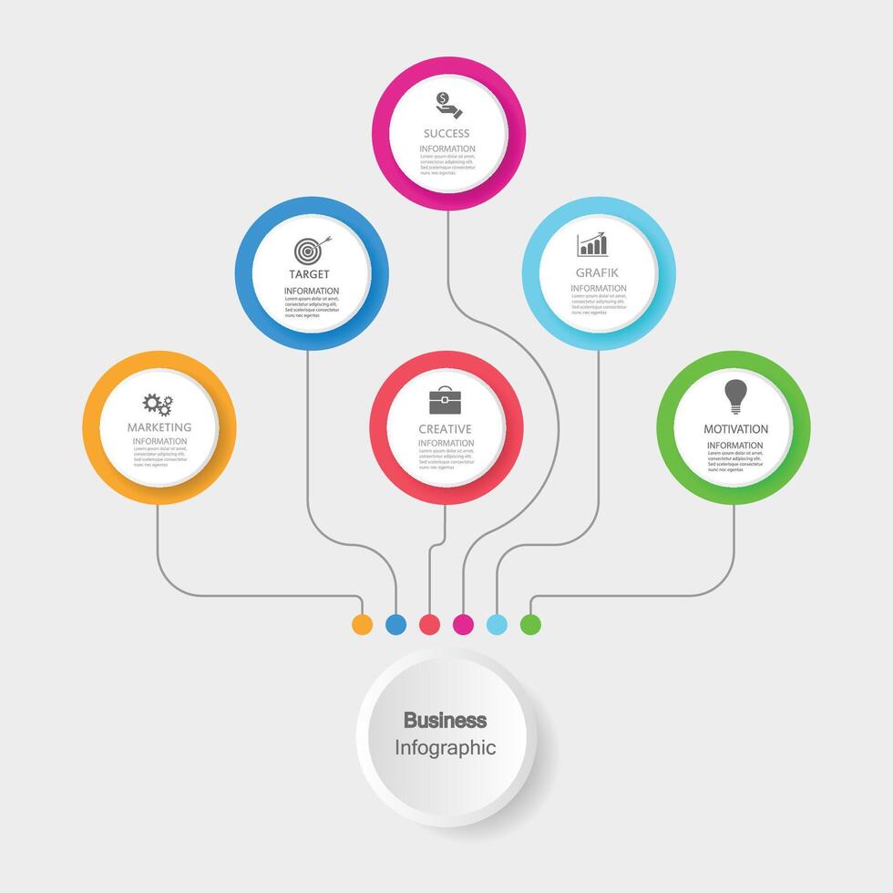 Infografik Vektor, Graph. Präsentation. Geschäft Konzepte, Teile, Schritte, Prozesse. Visualisierung von Infografik Daten. Anfang Vorlage. - - Vektor