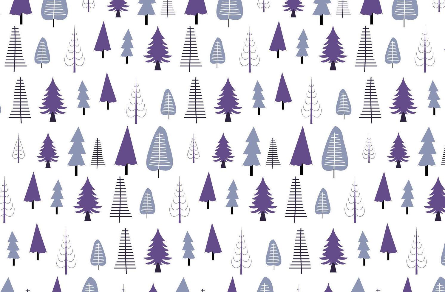 gran, gran träd silhuetter, minimal vinter- sömlös mönster vektor