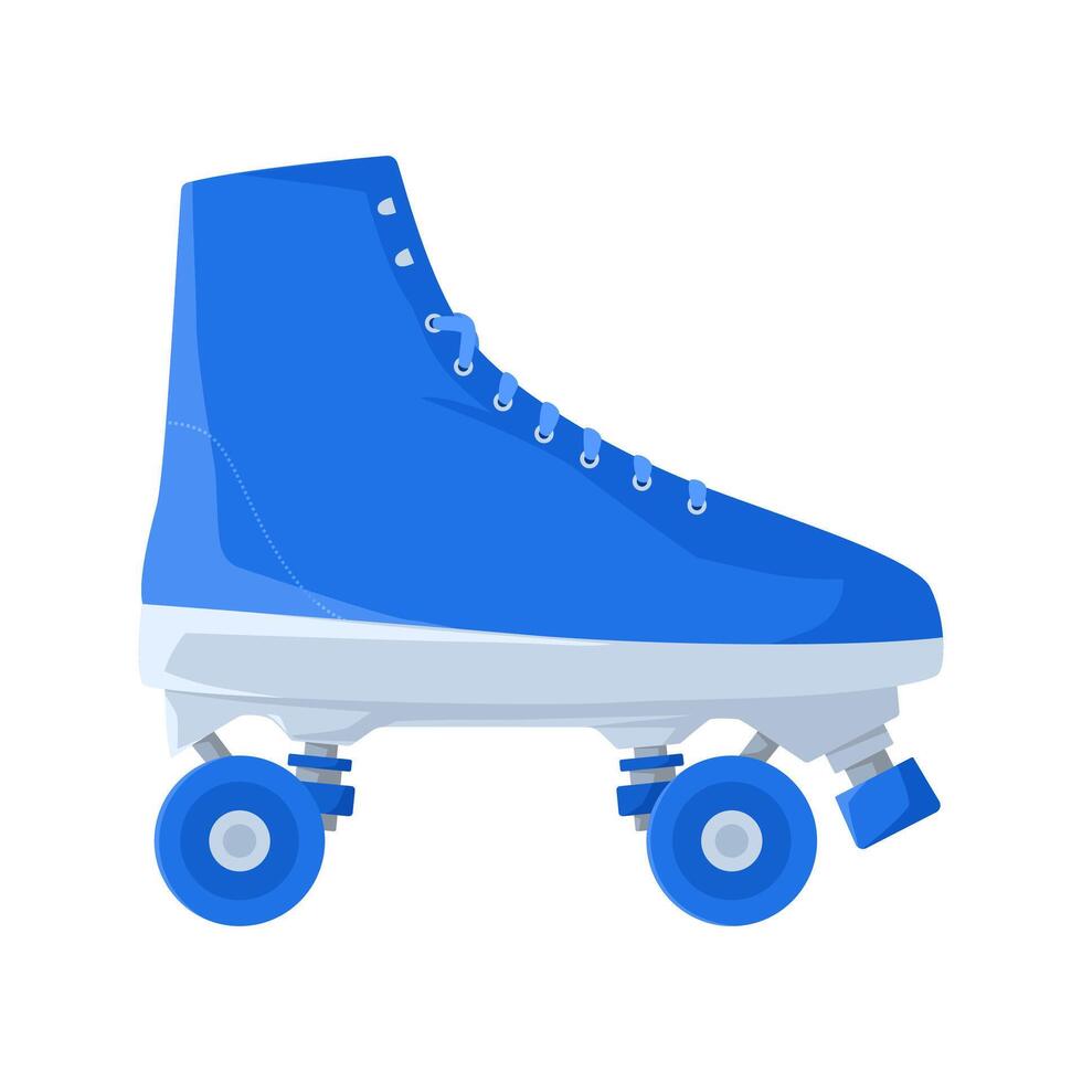 Vektor Illustration von ein Blau Skaten Schuh isoliert auf ein Weiß Hintergrund. Jahrgang Design.
