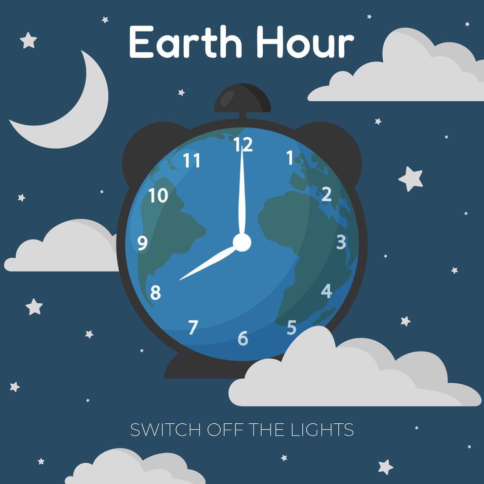Earth Hour Konzept vektor