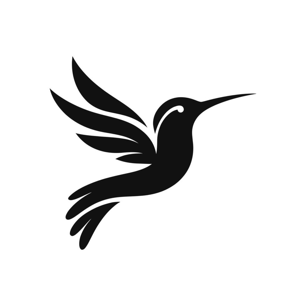 elegant Vogel Symbol Kolibri Vektor Symbol auf Weiß Hintergrund