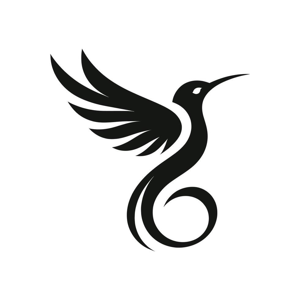 geflügelt Majestät Kolibri Symbol Logo Design Vorlage im Silhouette vektor