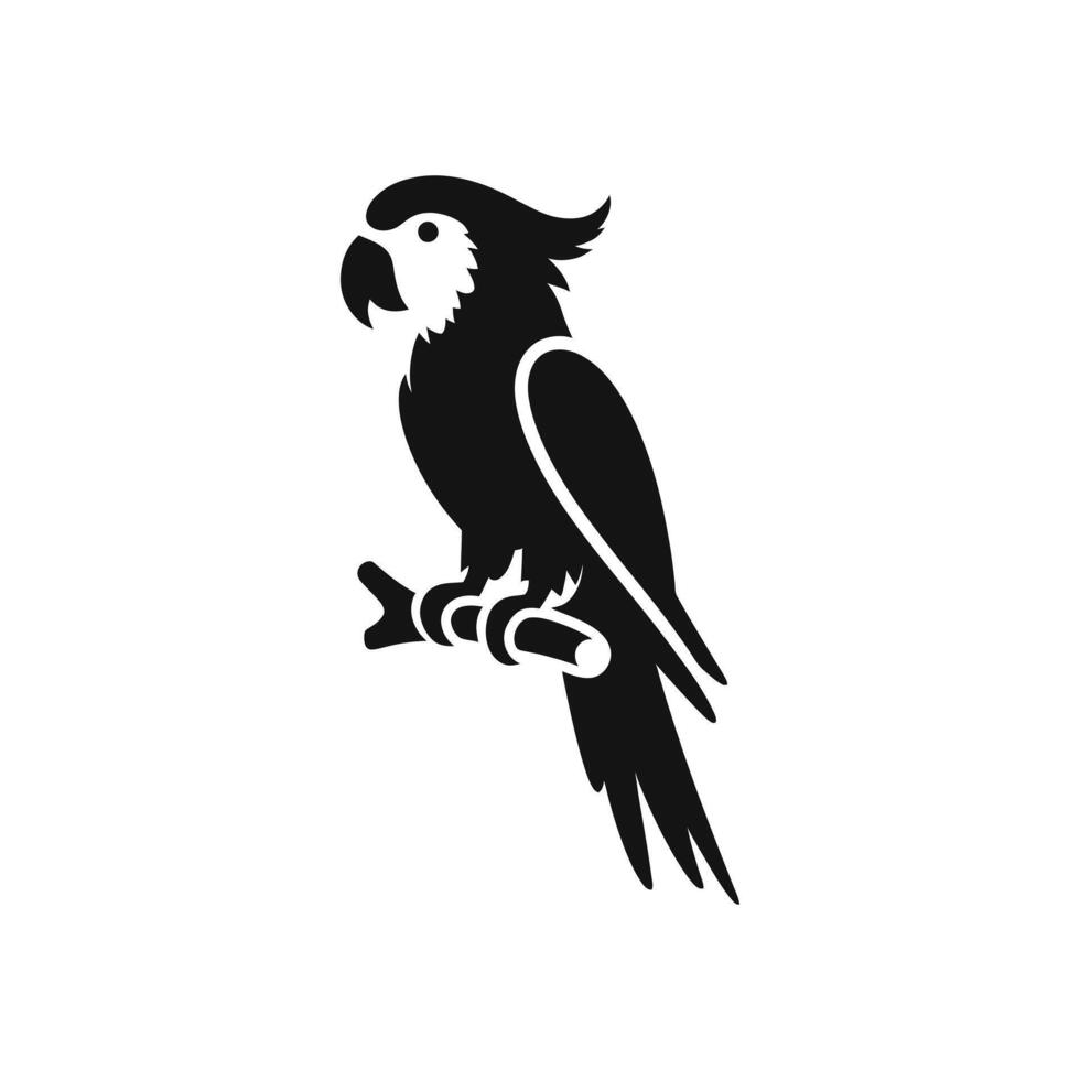 tropisch Majestät exotisch Ara Papagei Symbol Logo Symbol Silhouetten im Vektor Illustration