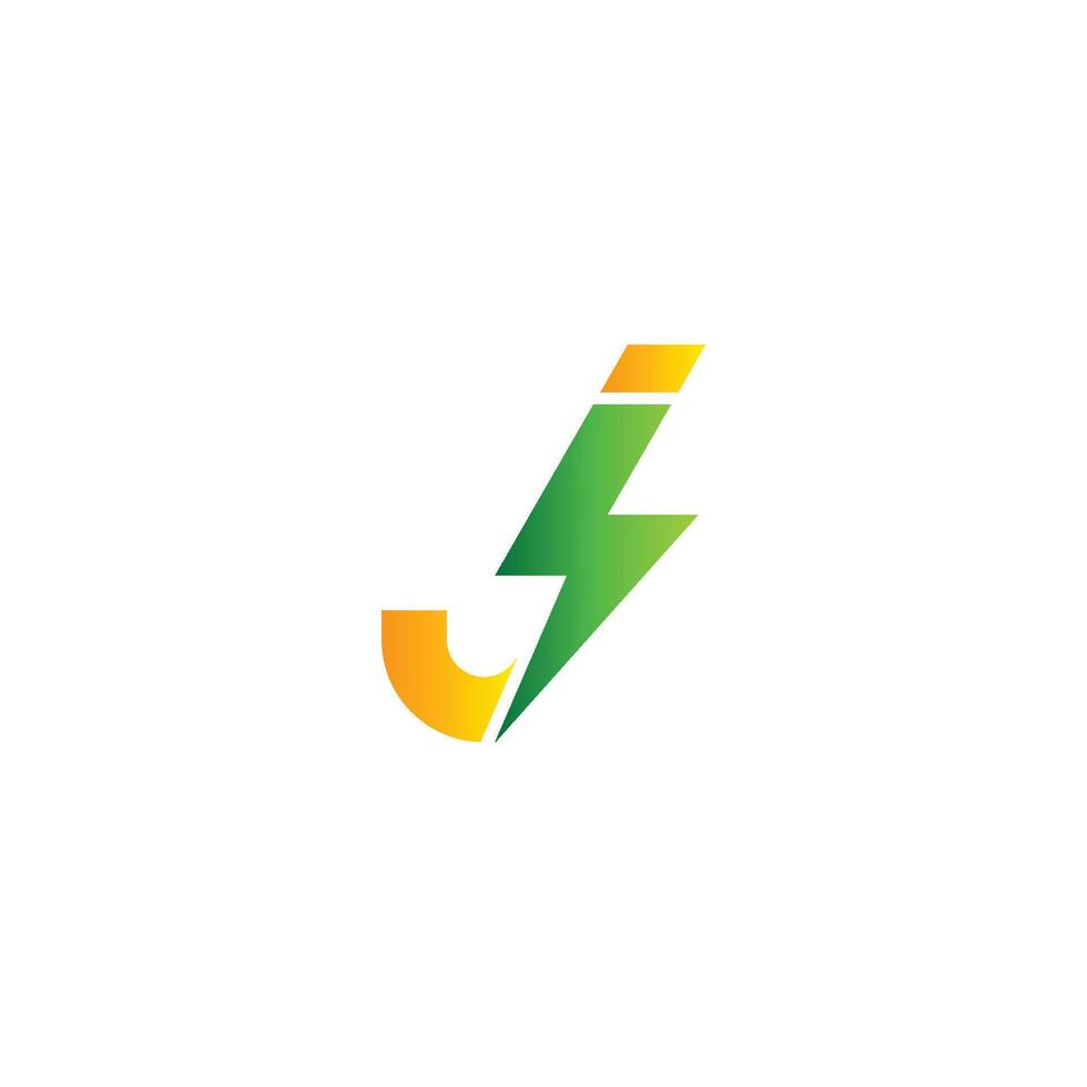 j Brief verlängerbar Energie Logo Design Vorlage vektor