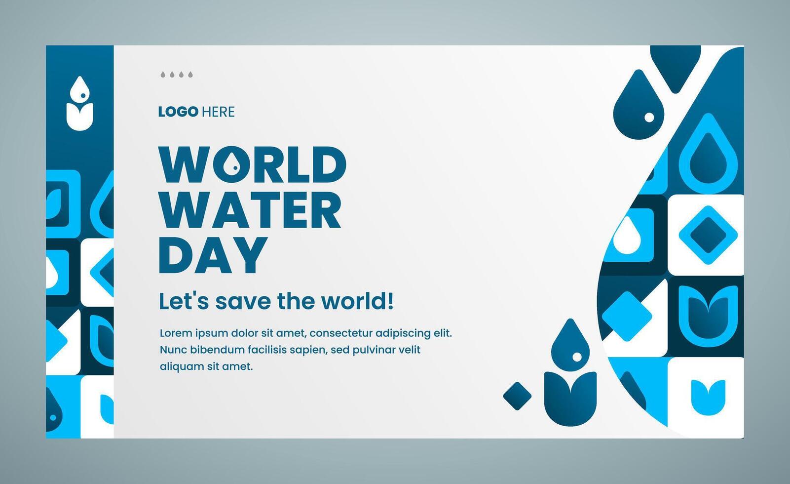 Welt Wasser Tag Banner und Landung Seite Design Vorlage vektor