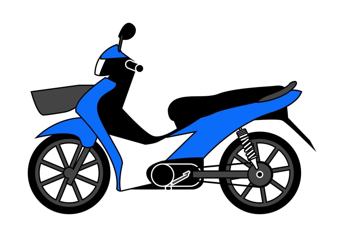 konstverk av tecknad serie av familj motorcykel vektor