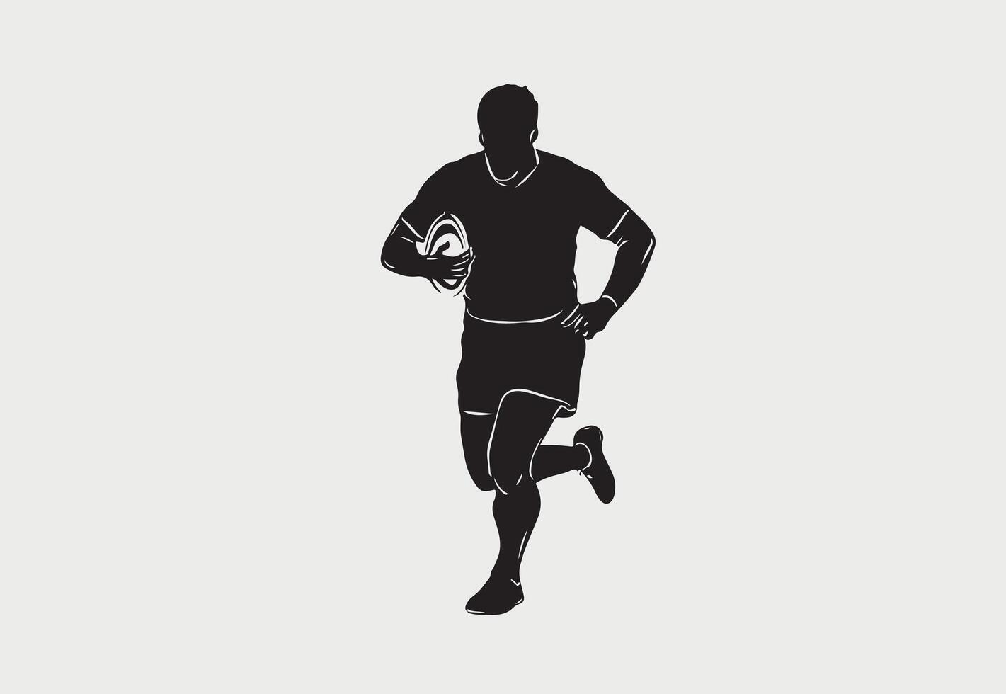 Silhouette von Rugby Vektor Illustration auf ein Weiß Hintergrund