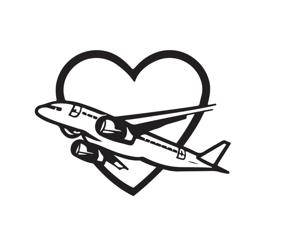 Flugzeug Logo Silhouette Vektor Illustration auf Weiß Hintergrund
