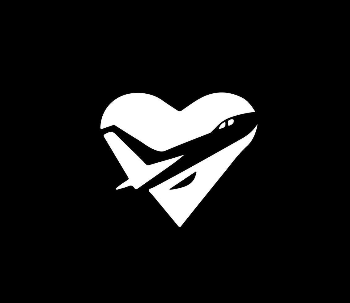 Flugzeug Logo Silhouette Vektor Illustration auf Weiß Hintergrund