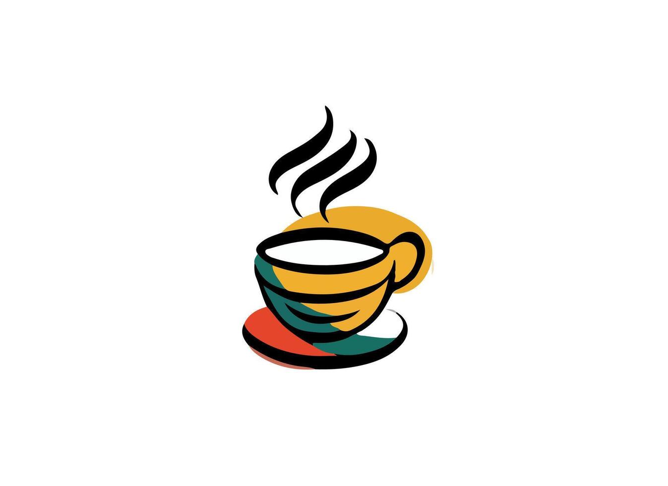 kopp av kaffe silhuett vektor illustration på en vit bakgrund