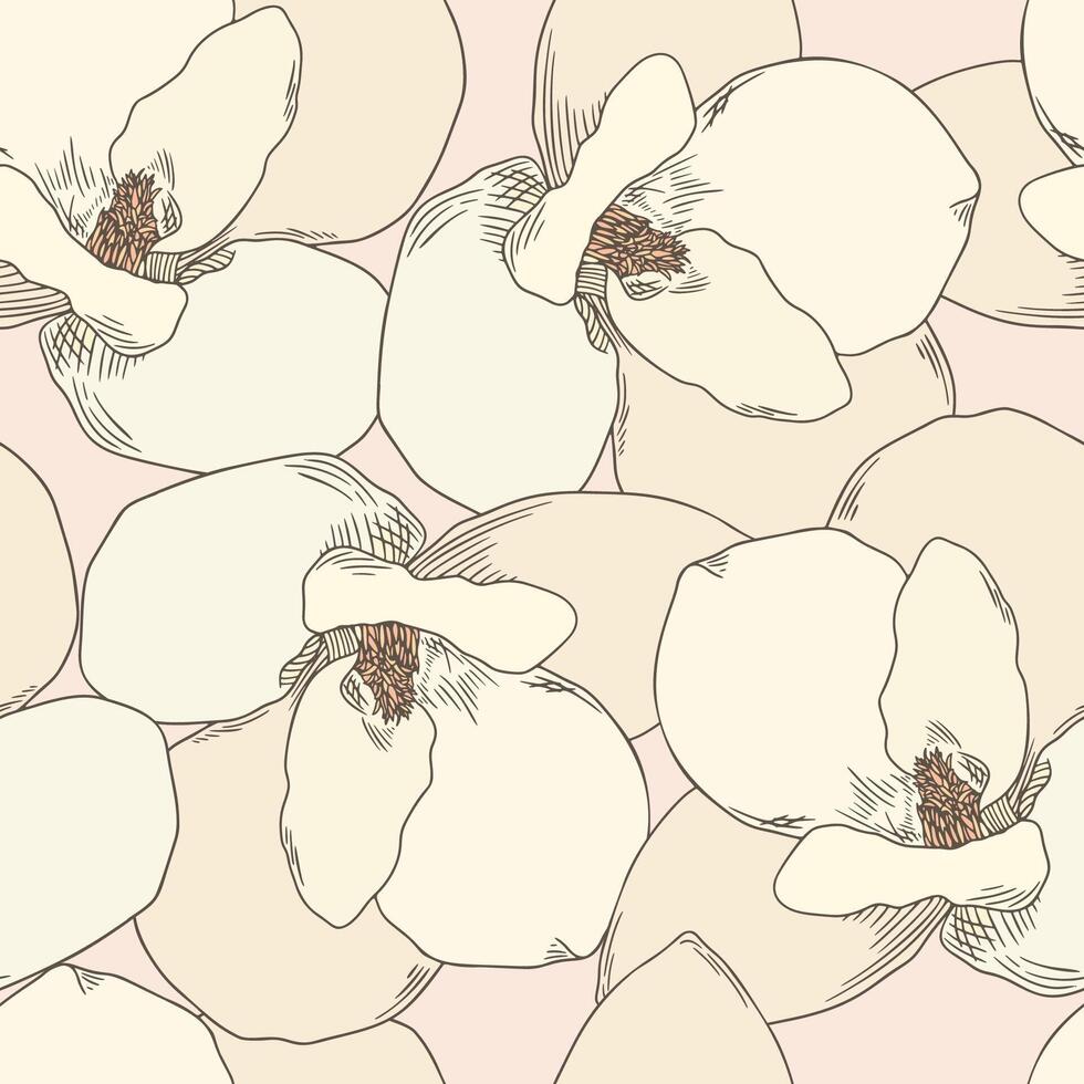 Pastell- Blumen, Blumen- Hand gezeichnet skizzieren nahtlos Muster vektor