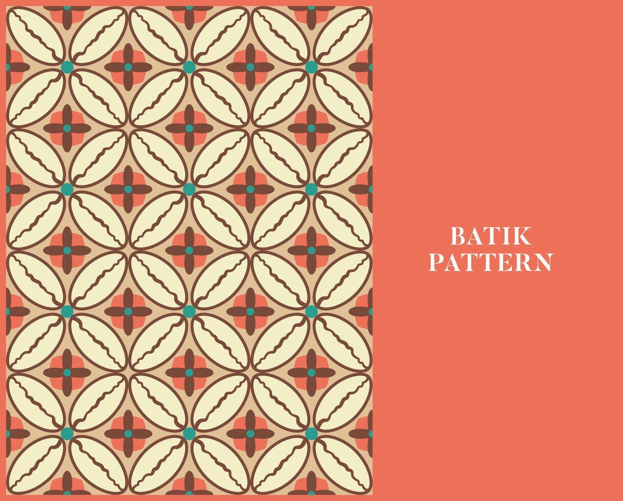 batik mönster med retro stil och Färg vektor