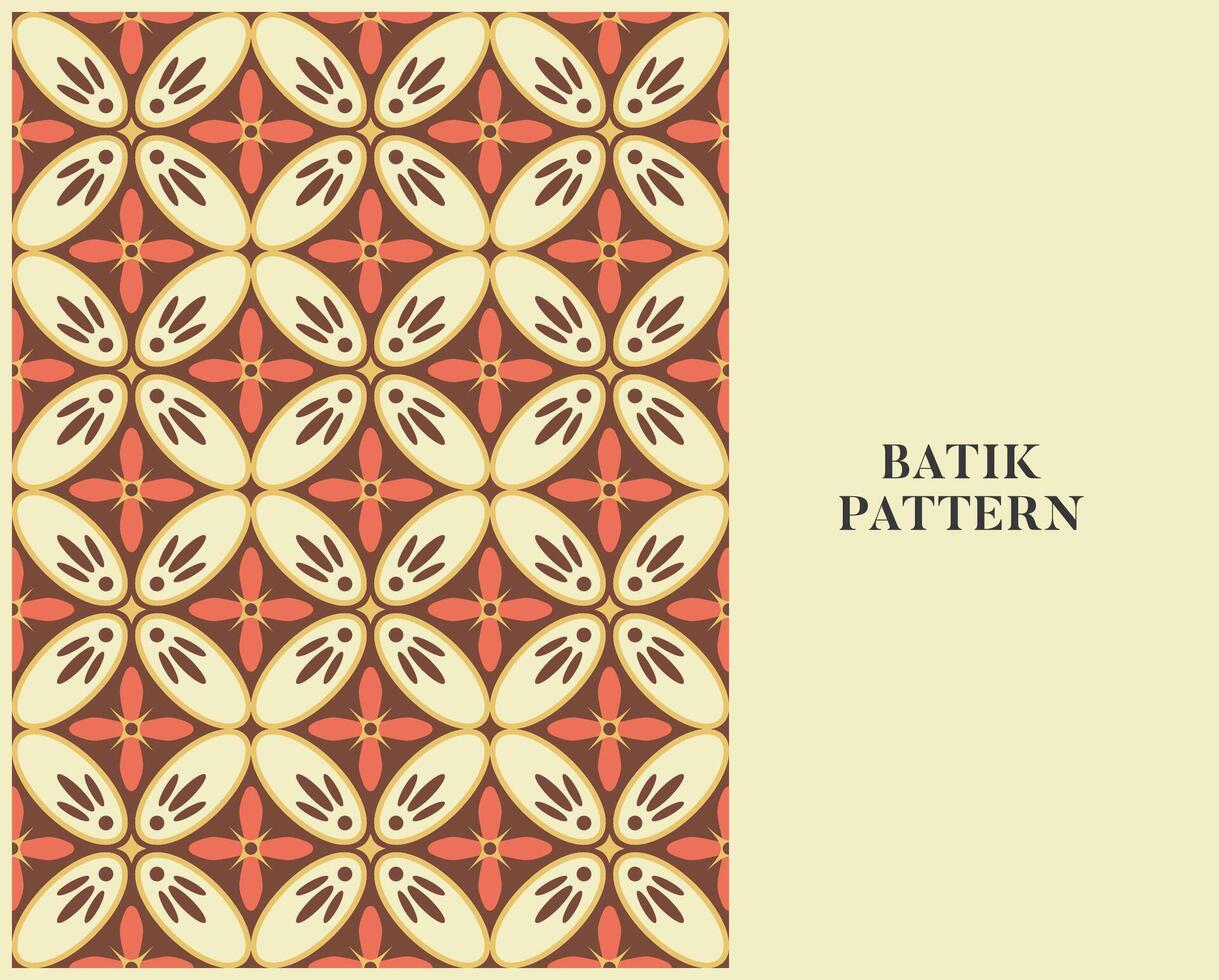 Batik Muster mit retro Stil und Farbe vektor