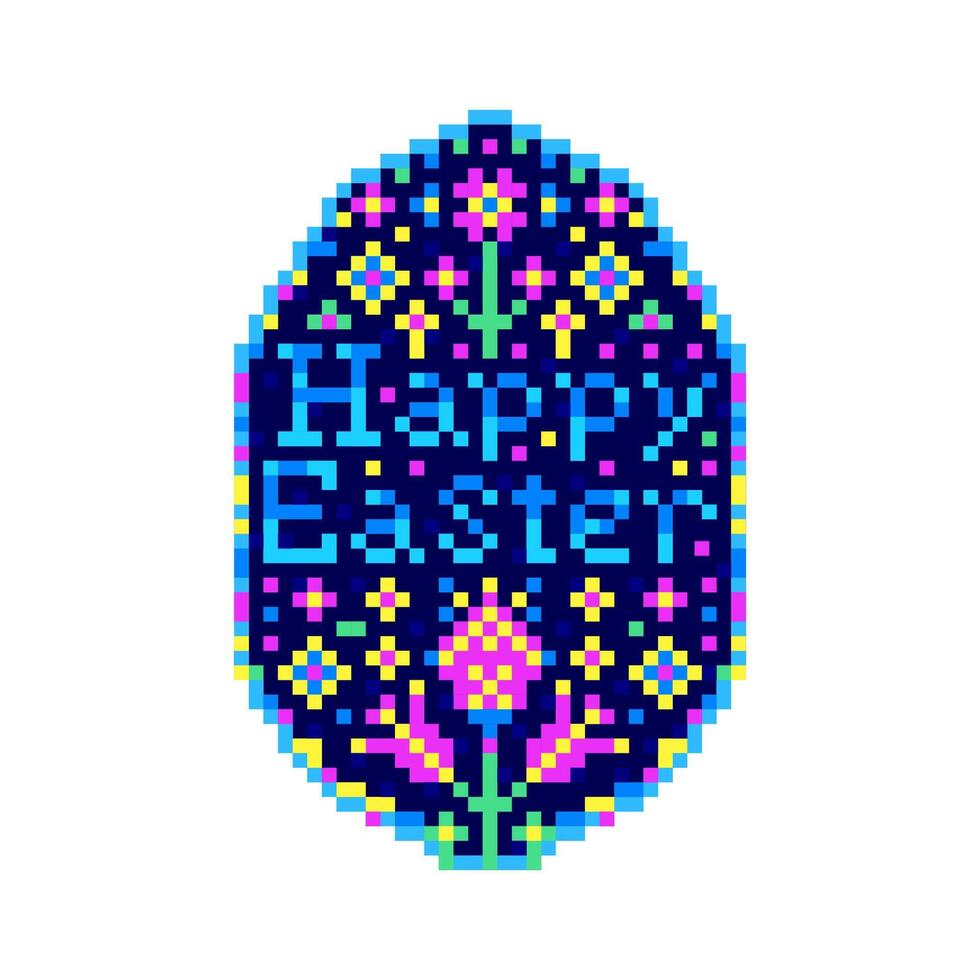 Ostern Ei im Pixel Kunst Stil vektor