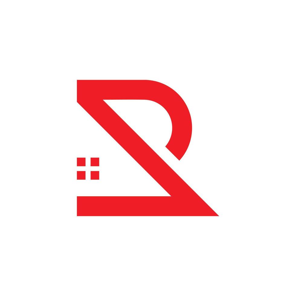 Brief r Design Element Vektor Symbol Idee mit kreativ Haus Konzept