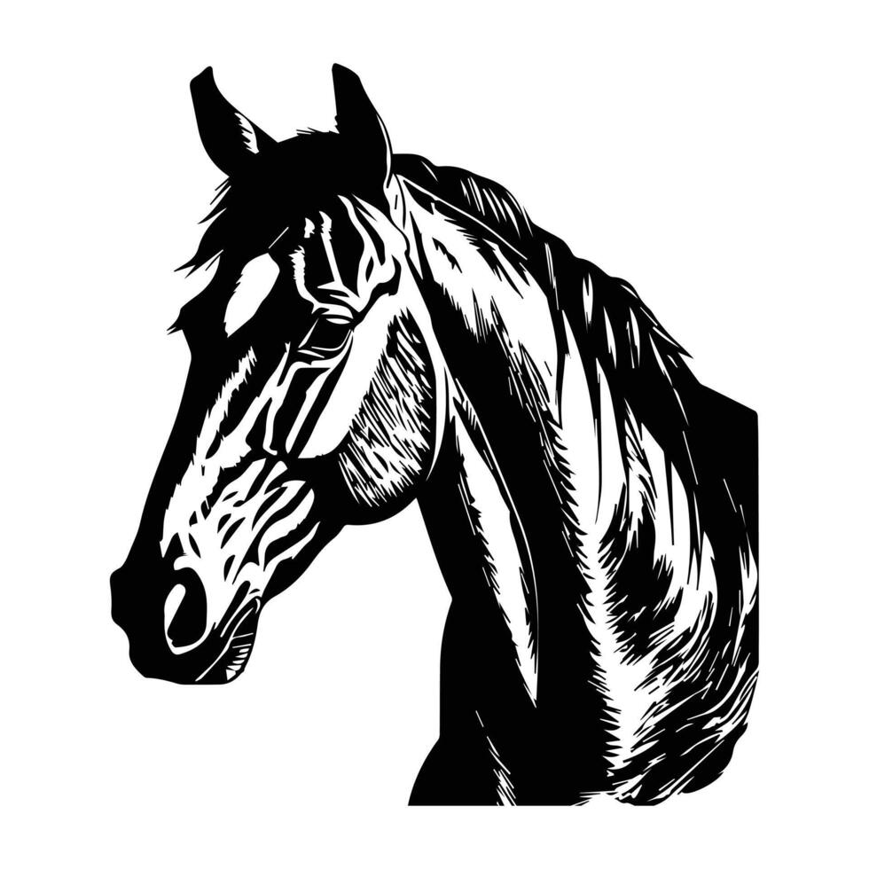 häst silhuett djur- svart hästar grafisk vektor illustration