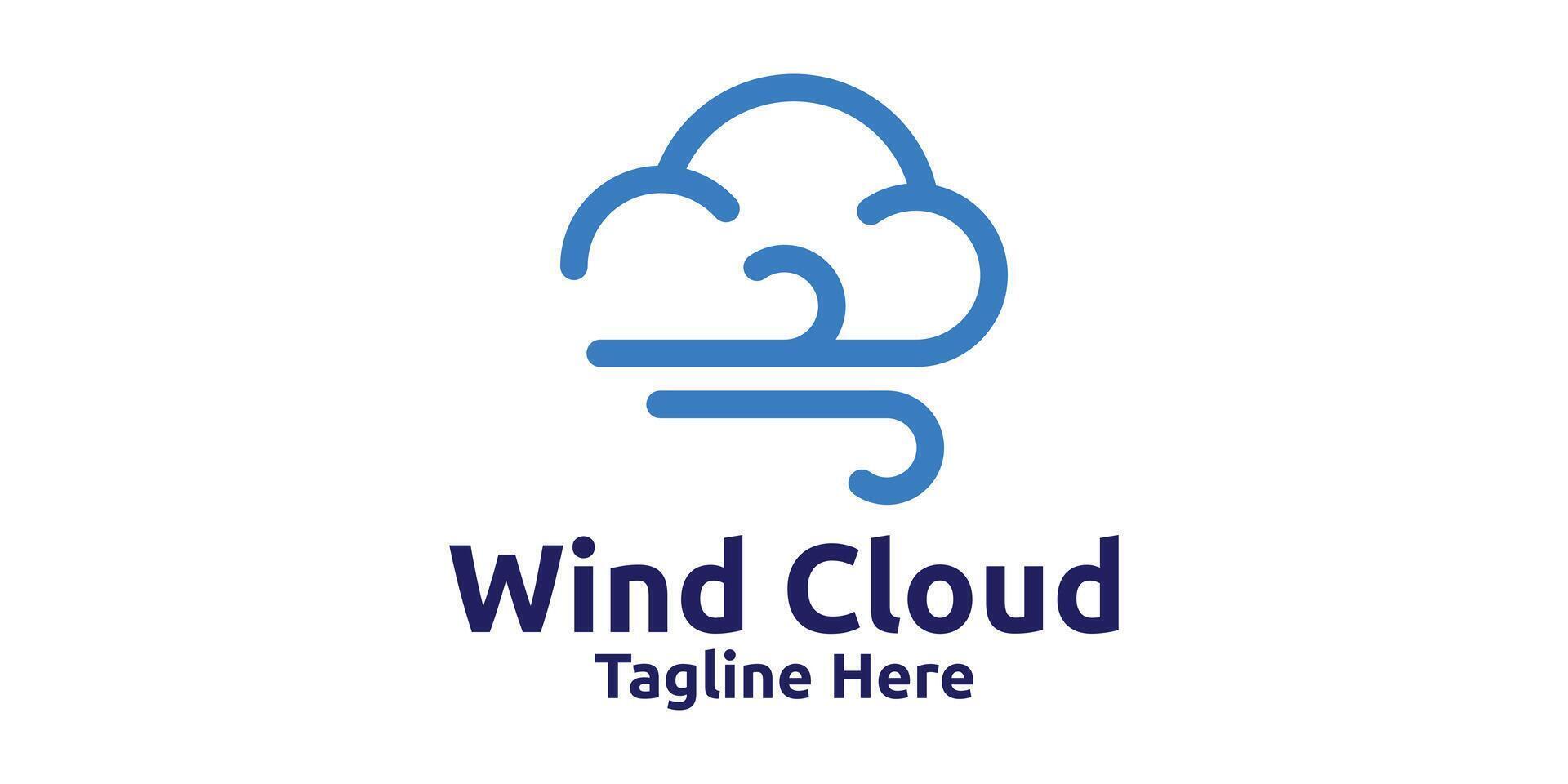 Wolke und Wind Logo Design, Logo Design Vorlage, Symbol, Symbol, kreativ Idee. vektor