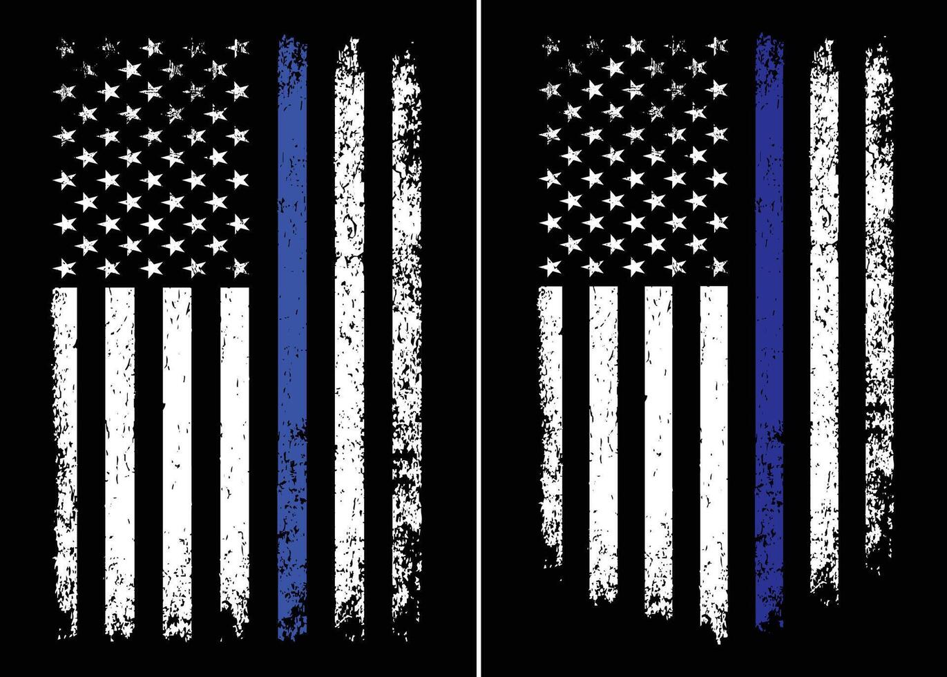 USA Flagge mit dünn Blau Linie. Polizei Unterstützung Symbol Flagge. vektor