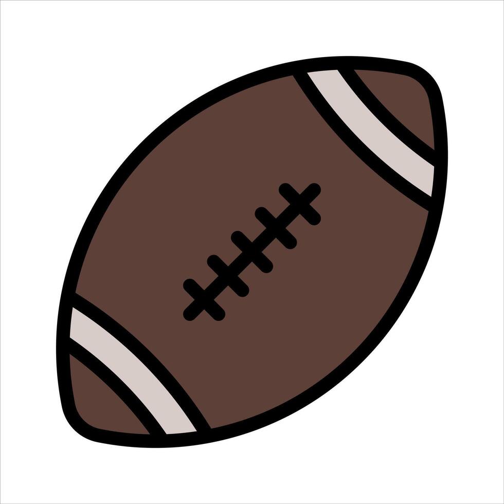 rugby boll i amerikan fotboll sport enkel linje ikon symbol vektor