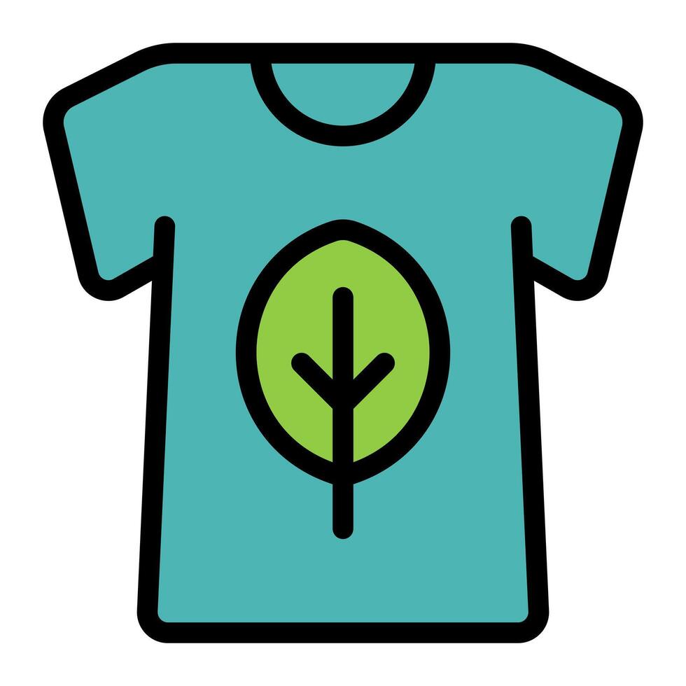 miljö dag t-shirt enkel linje ikon symbol vektor