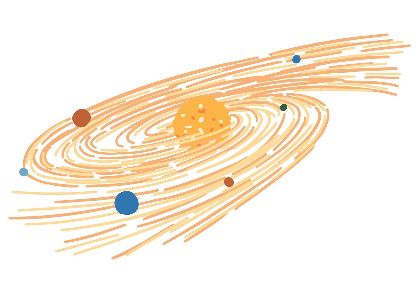 kosmisch Raum Objekt Gekritzel. Karikatur Zeichnung von galaktisch. Astronomie Wissenschaft abstrakt Clip Art. Hand gezeichnet Vektor Illustration isoliert auf Weiß.