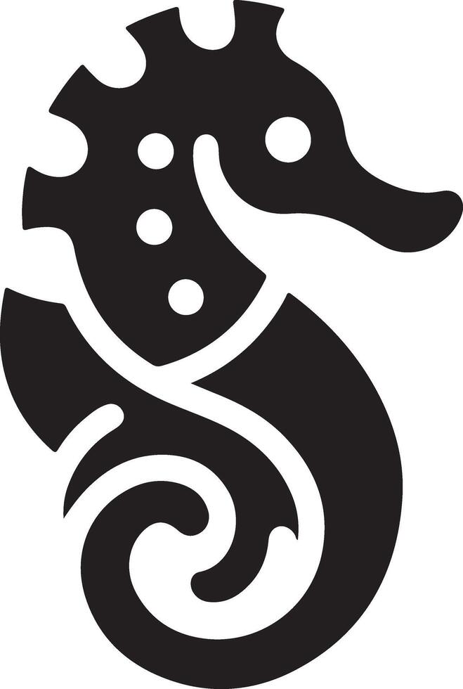 minimal sjöhäst vektor ikon, platt symbol, svart Färg silhuett, vit bakgrund