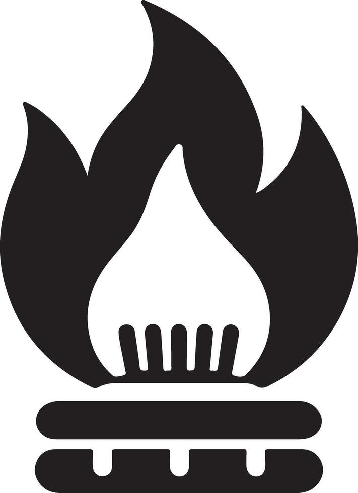 minimal Gas Brenner Logo Konzept Vektor schwarz Farbe Silhouette, Weiß Hintergrund 8