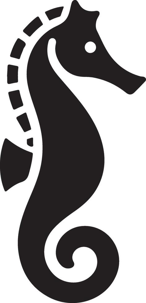 minimal sjöhäst vektor ikon, platt symbol, svart Färg silhuett, vit bakgrund 4