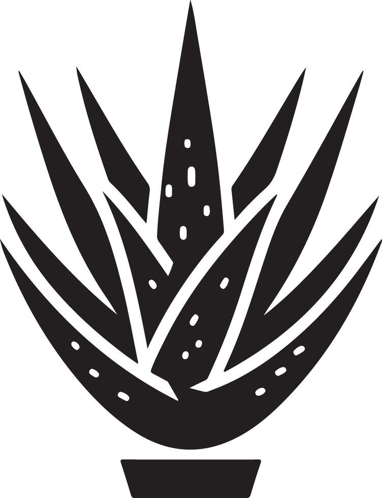 minimal Aloe vera Pflanze Symbol Vektor Silhouette, Weiß Hintergrund 21