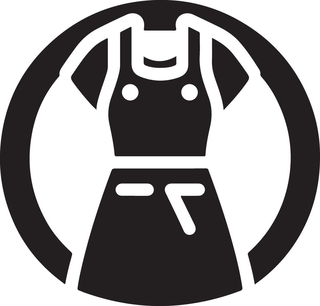minimal kvinna förkläde vektor ikon silhuett, ClipArt, symbol, svart Färg silhuett 40