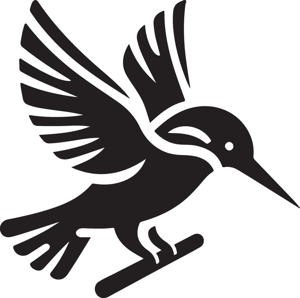 Eisvogel Vogel Vektor Kunst Symbol, Clip Art, Symbol, schwarz Farbe Silhouette, Weiß Hintergrund 34